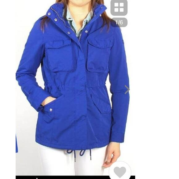 Tatras Jackets & Blazers - Tatras Womens Aurora Hooded Military Utility Jacket Blue size Small Medium